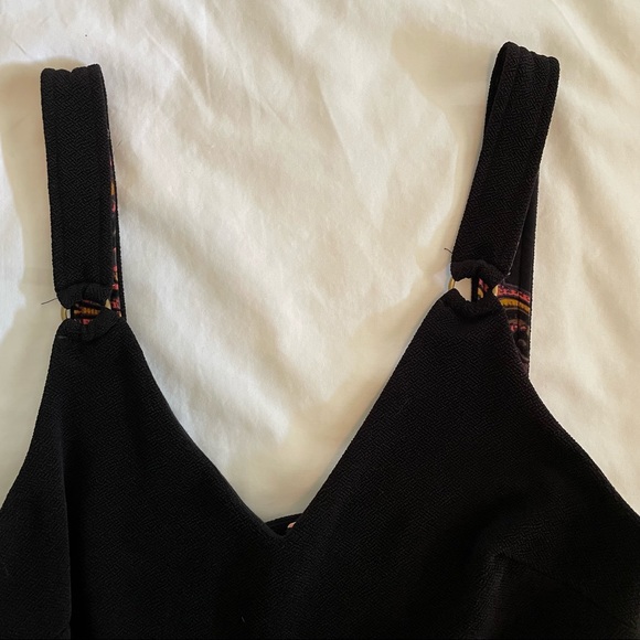 Free People Paisley Pop Tank XS black crop top with a tie side. - Picture 7 of 10